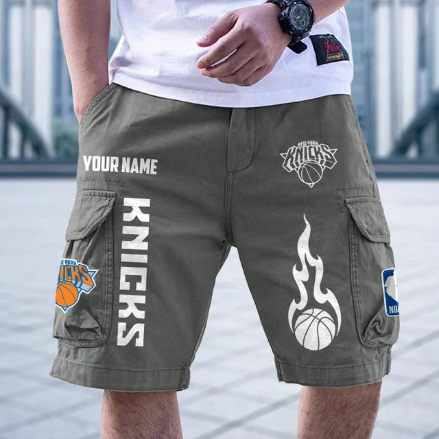[HOT DEAL] NEW CUSTOMIZED NBA04 NYK NEW YORK KNICKS CARGO SHORTS