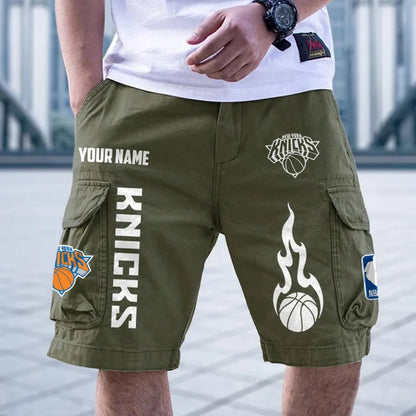 [HOT DEAL] NEW CUSTOMIZED NBA04 NYK NEW YORK KNICKS CARGO SHORTS