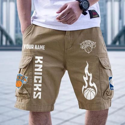 [HOT DEAL] NEW CUSTOMIZED NBA04 NYK NEW YORK KNICKS CARGO SHORTS