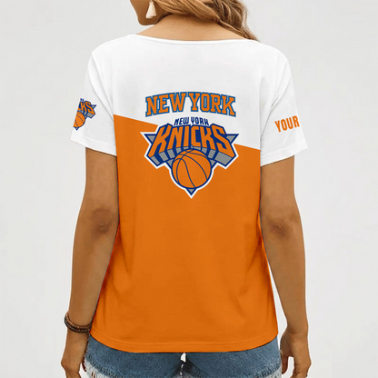 [HOT DEAL] NEW CUSTOMIZED NBA04 NYK NEW YORK KNICKS V-NECK FEMALE SHIRT