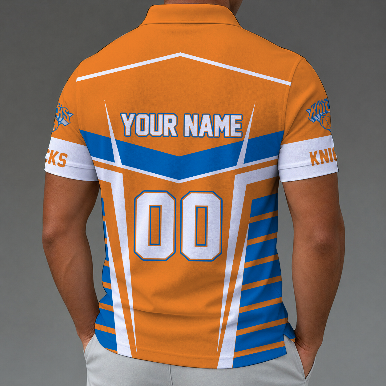 [HOT DEAL] NEW CUSTOMIZED NBA04 NYK NEW YORK KNICKS ZIP POLO SHIRT