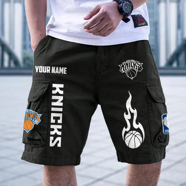[HOT DEAL] NEW CUSTOMIZED NBA04 NYK NEW YORK KNICKS CARGO SHORTS