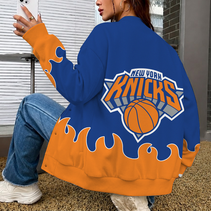LIMITED EDITION - NEW CUSTOMIZED NBA04 NYK NEW YORK KNICKS BASEBALL JACKET, SATIN VARSITY JACKET