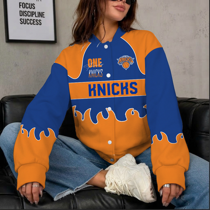 LIMITED EDITION - NEW CUSTOMIZED NBA04 NYK NEW YORK KNICKS BASEBALL JACKET, SATIN VARSITY JACKET