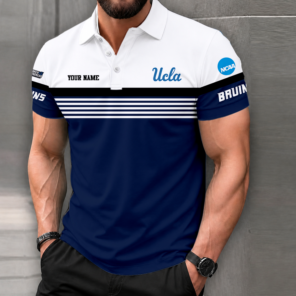 LIMITED EDITION - NEW CUSTOMIZED NCAA MAM04 UCB UCLA BRUINS POLO SHIRT