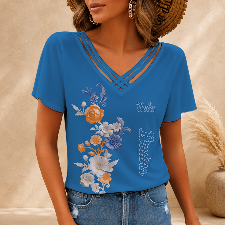 [FAN FAVORITE] NEW CUSTOMIZED NCAA MAM04 UCB UCLA BRUINS V-NECK SHIRT