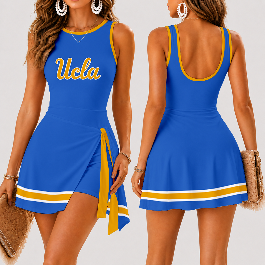 [FAN FAVORITE] NEW CUSTOMIZED NCAA MAM04 UCB UCLA BRUINS WOMEN'S SUMMER SKORT DRESS