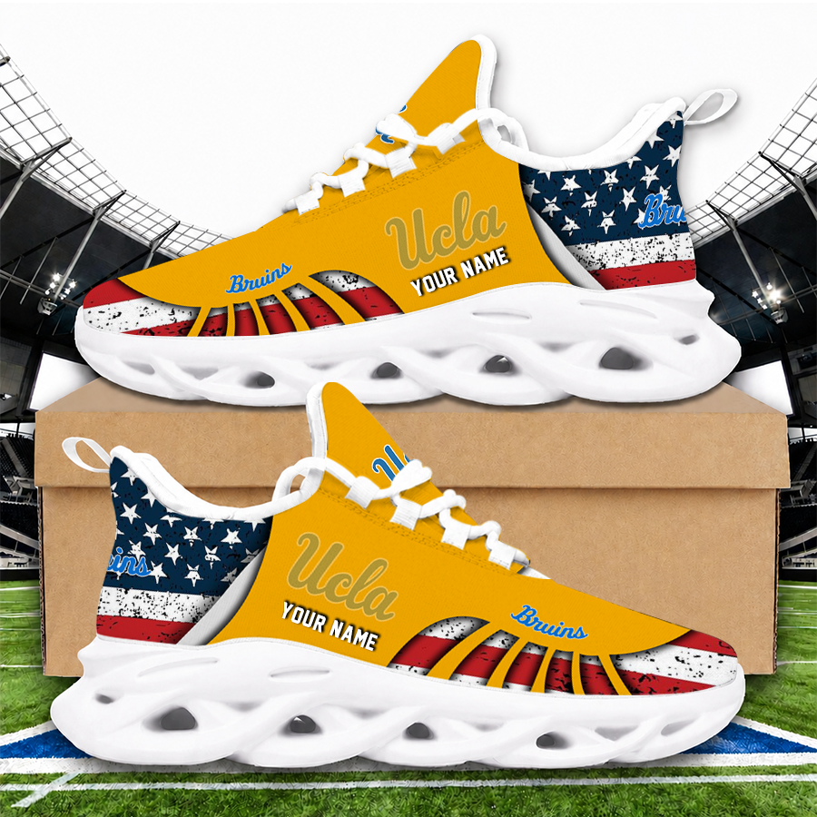 [FAN FAVORITE] NEW CUSTOMIZED NCAA MAM04 UCB UCLA BRUINS STRAPPY UNISEX CLUNKY SNEAKERS