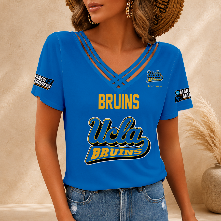[FAN FAVORITE] NEW CUSTOMIZED NCAA MAM04 UCB UCLA BRUINS V-NECK SHIRT