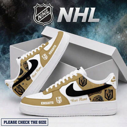LIMITED EDITION - NEW CUSTOMIZED NHL04 VGK VEGAS GOLDEN KNIGHTS AF1 SHOES