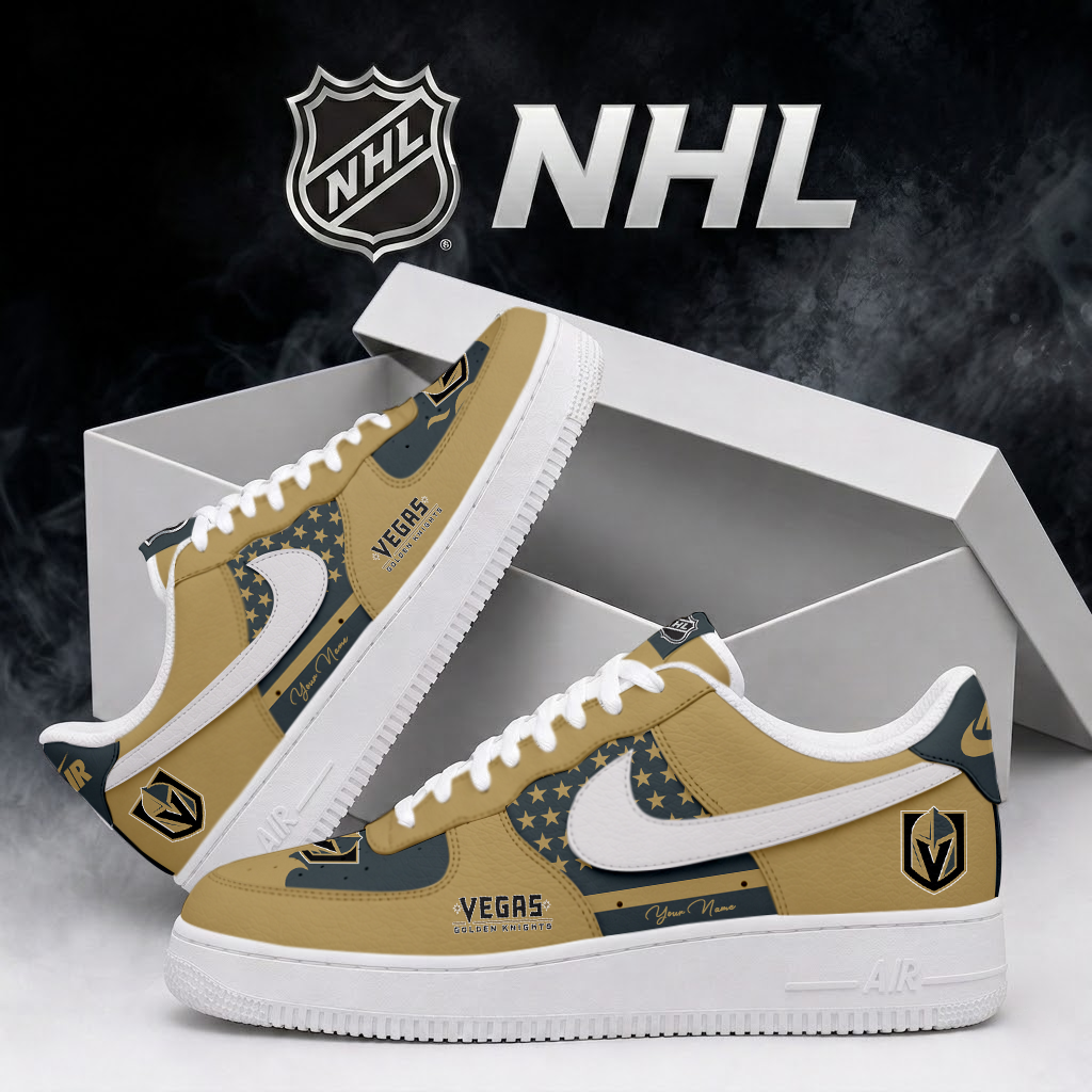 SPECIAL EDITION - NEW CUSTOMIZED NHL04 VGK VEGAS GOLDEN KNIGHTS AF1 SHOES