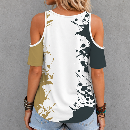 [SUPER SALE] NEW CUSTOMIZED NHL04 VGK VEGAS GOLDEN KNIGHTS CRISS CROSS V-NECK TOP