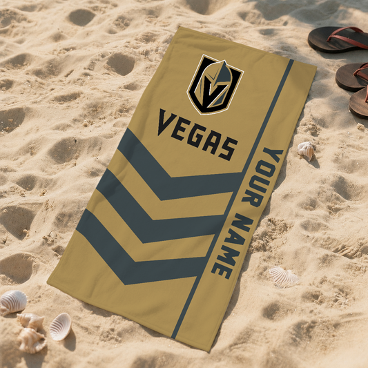 SPECIAL EDITION - NEW CUSTOMIZED NHL04 VGK VEGAS GOLDEN KNIGHTS BEACH TOWEL