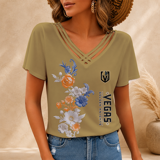 [SUPER SALE] NEW CUSTOMIZED NHL04 VGK VEGAS GOLDEN KNIGHTS V-NECK SHIRT