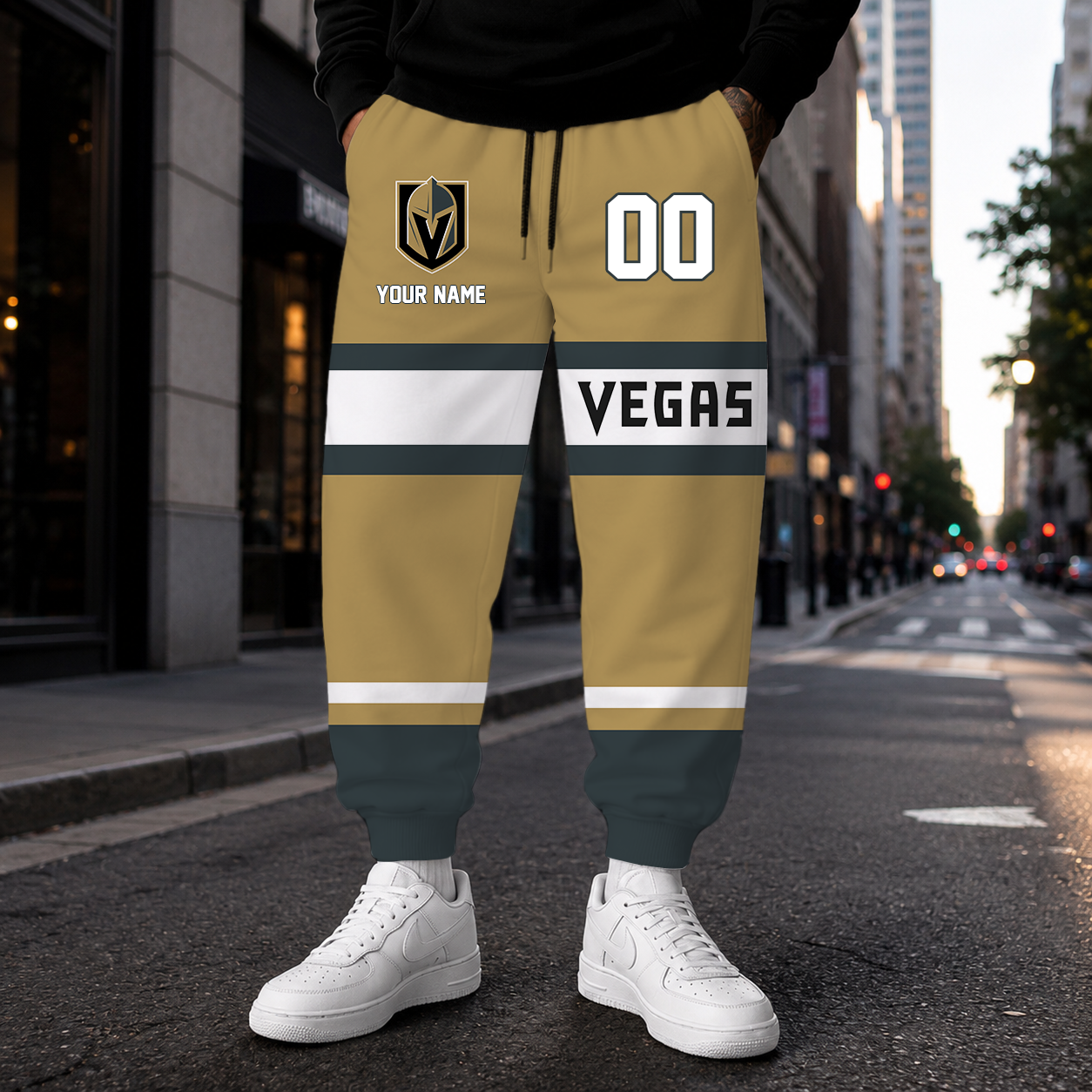 VIRAL EDITION - NEW CUSTOMIZED NHL04 VGK VEGAS GOLDEN KNIGHTS SWEATPANTS