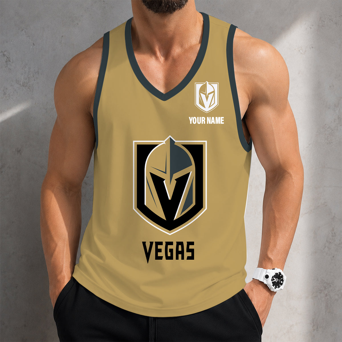 LIMITED EDITION - NEW CUSTOMIZED NHL04 VGK VEGAS GOLDEN KNIGHTS MEN'S TANK TOP