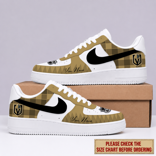 LIMITED EDITION - NEW CUSTOMIZED NHL04 VGK VEGAS GOLDEN KNIGHTS AF1 SHOES