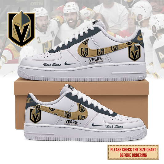 EXCLUSIVE EDITION - NEW CUSTOMIZED NHL04 VGK VEGAS GOLDEN KNIGHTS AF1 SHOES