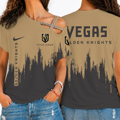 [SUPER SALE] NEW CUSTOMIZED NHL04 VGK VEGAS GOLDEN KNIGHTS SHOULDER SHIRT
