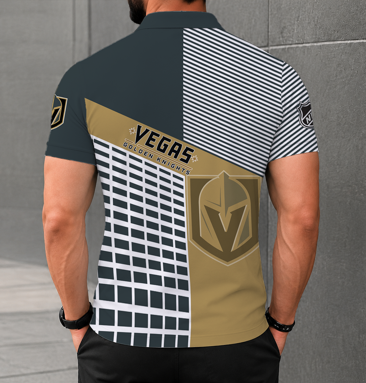 VIRAL EDITION - NEW CUSTOMIZED NHL04 VGK VEGAS GOLDEN KNIGHTS POLO SHIRT