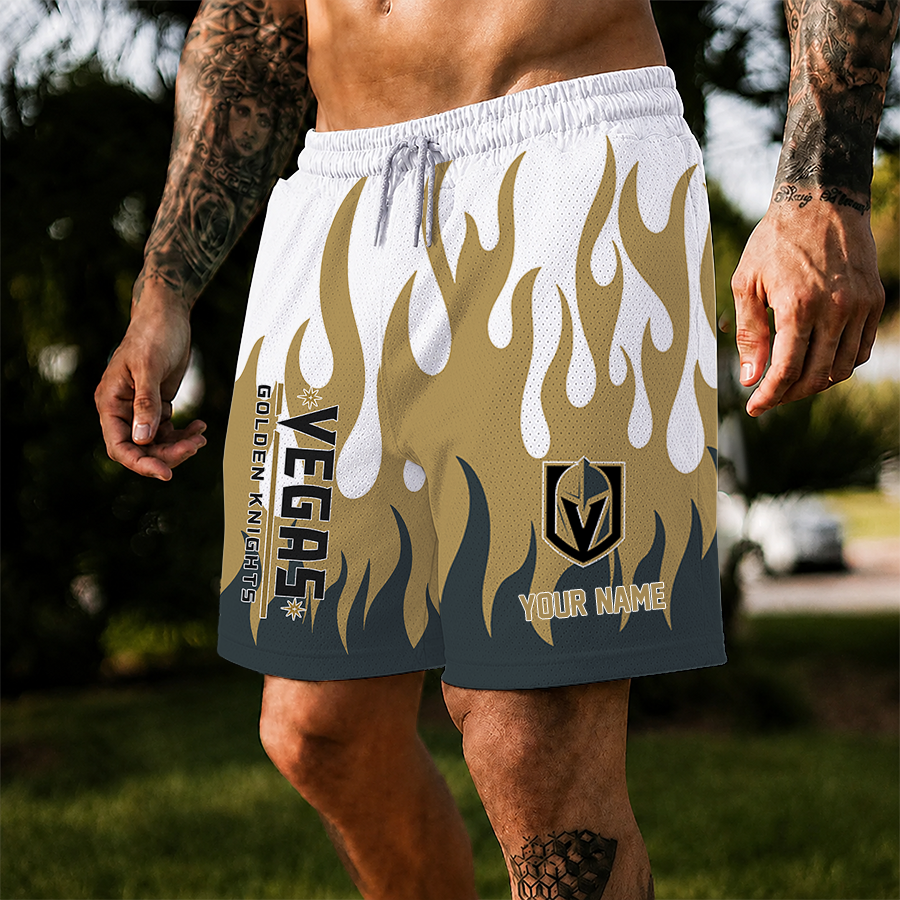 [SUPER SALE] NEW CUSTOMIZED NHL04 VGK VEGAS GOLDEN KNIGHTS SHORT PANTS