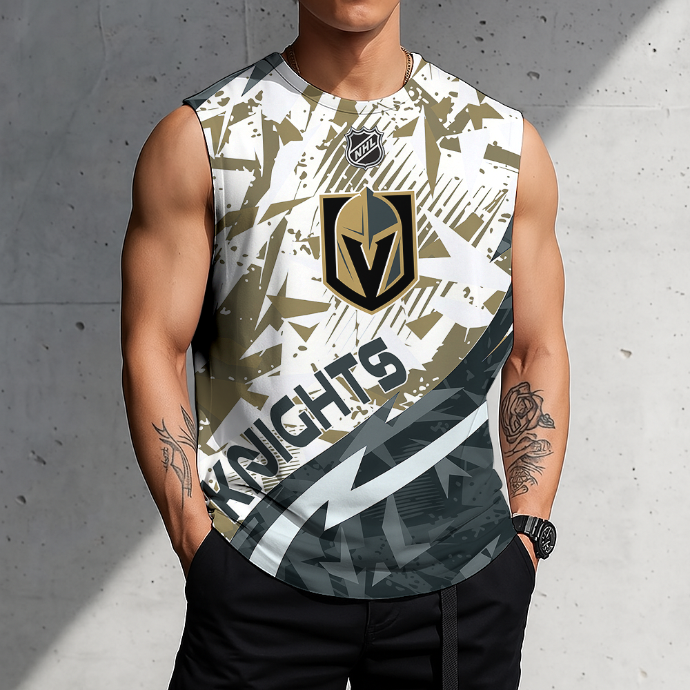 LIMITED EDITION - NEW CUSTOMIZED NHL04 VGK VEGAS GOLDEN KNIGHTS TANK TOP & GYM SHIRT