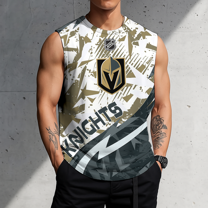 LIMITED EDITION - NEW CUSTOMIZED NHL04 VGK VEGAS GOLDEN KNIGHTS TANK TOP & GYM SHIRT