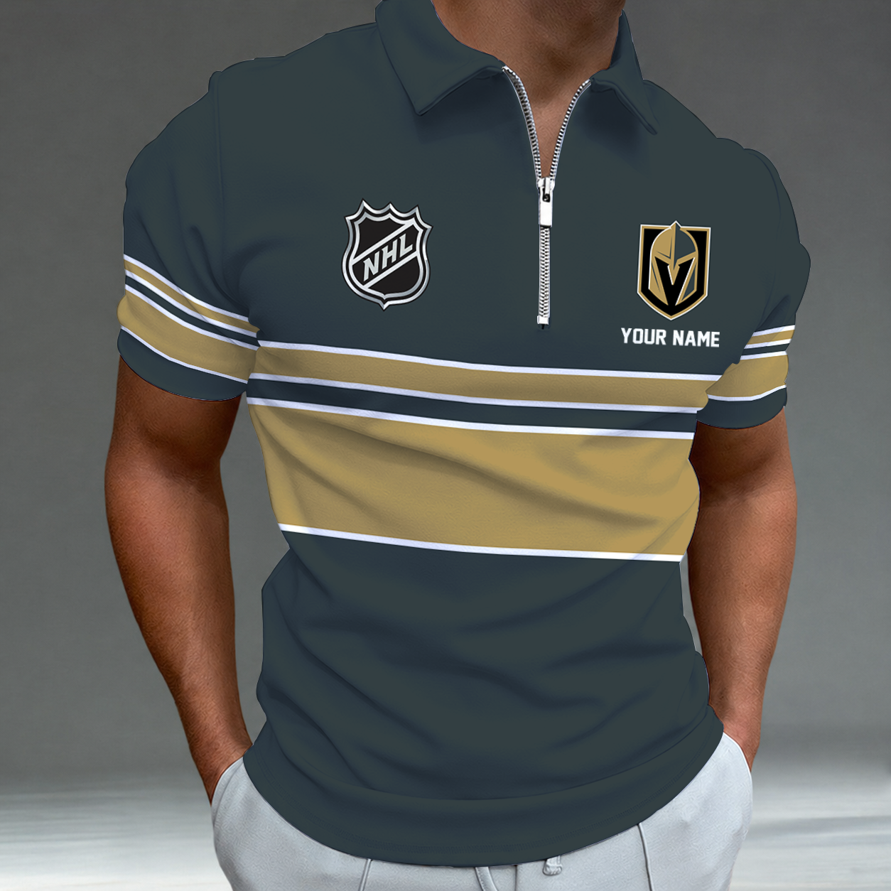 [SUPER SALE] NEW CUSTOMIZED NHL04 VGK VEGAS GOLDEN KNIGHTS POLO SHIRT