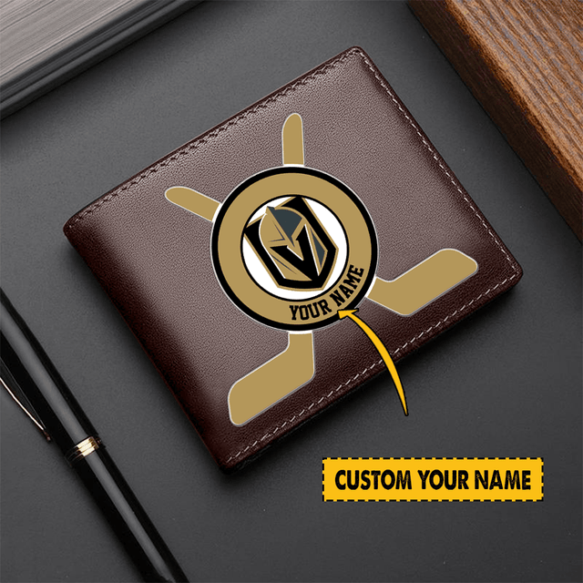 LIMITED EDITION - NEW CUSTOMIZED NHL04 VGK VEGAS GOLDEN KNIGHTS LEATHER WALLET