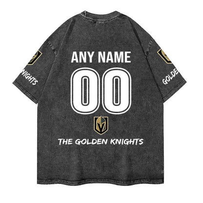 [SUPER SALE] NEW CUSTOMIZED NHL04 VGK VEGAS GOLDEN KNIGHTS MULTICOLOR WASHED TEE