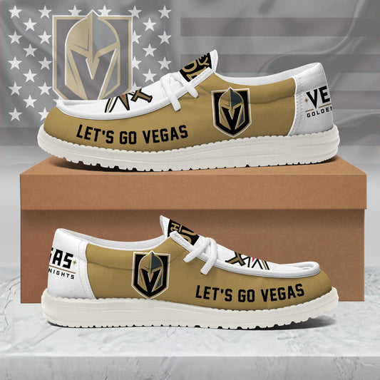 LIMITED EDITION - NEW CUSTOMIZED NHL04 VGK VEGAS GOLDEN KNIGHTS LOAFER SHOES