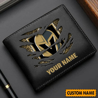 LIMITED EDITION - NEW CUSTOMIZED NHL04 VGK VEGAS GOLDEN KNIGHTS LEATHER WALLET