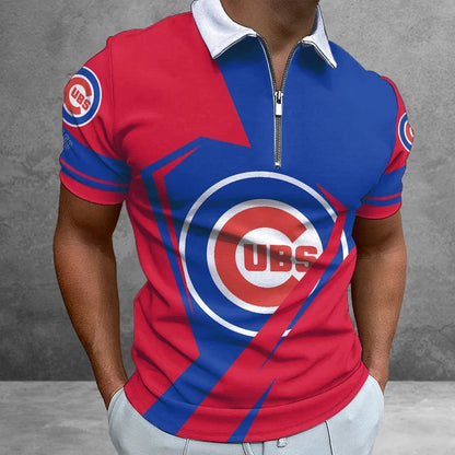 [FLASH SALE] NEW CUSTOMIZED MLB04 CCS CHICAGO CUBS ZIP POLO SHIRT