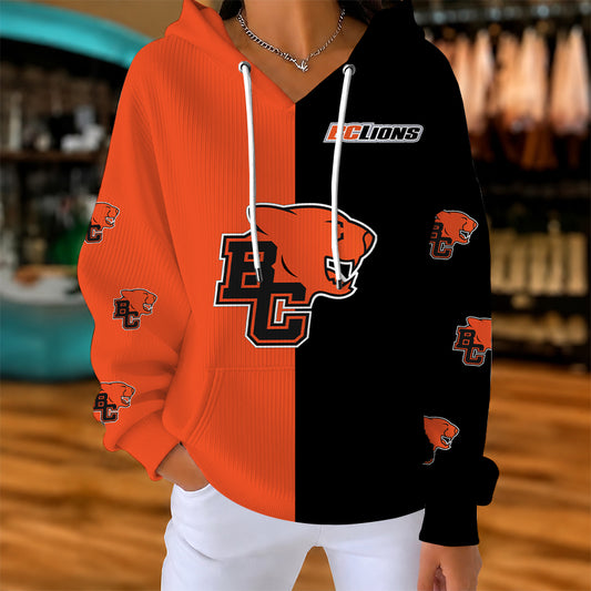 [FAN EXCLUSIVE] NEW CUSTOMIZED CFL05 BCL BC LIONS STRAPPY RIBBED HOODIE & SWEATSHIRT