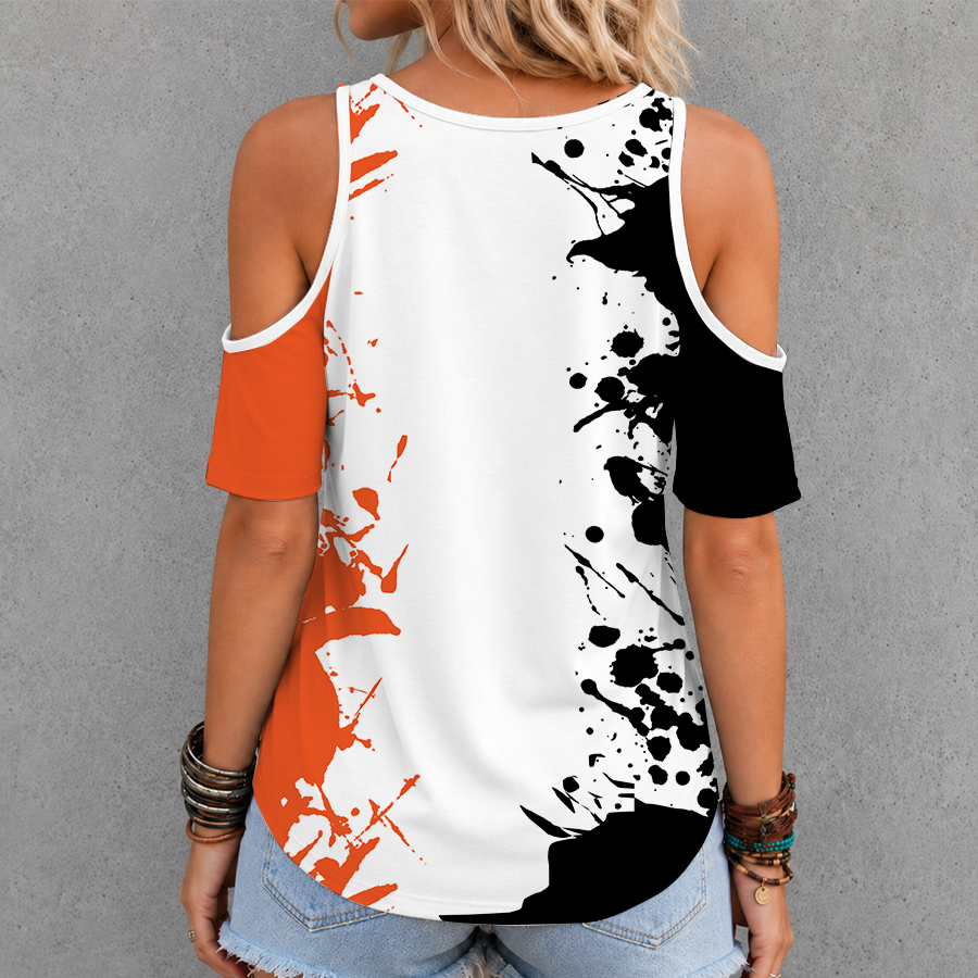 [FAN EXCLUSIVE] NEW CUSTOMIZED CFL05 BCL BC LIONS STRAPPY CRISS CROSS V-NECK TOP