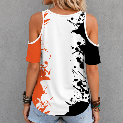 [FAN EXCLUSIVE] NEW CUSTOMIZED CFL05 BCL BC LIONS STRAPPY CRISS CROSS V-NECK TOP