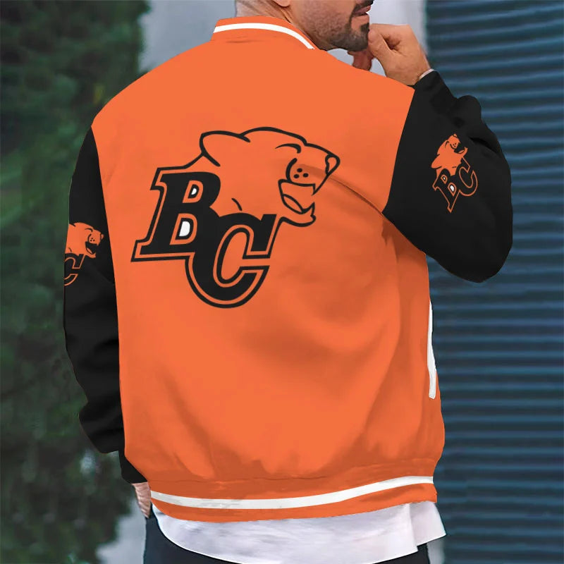 [FAN EXCLUSIVE] NEW CUSTOMIZED CFL05 BCL BC LIONS BASEBALL JACKET & SATIN VARSITY JACKET