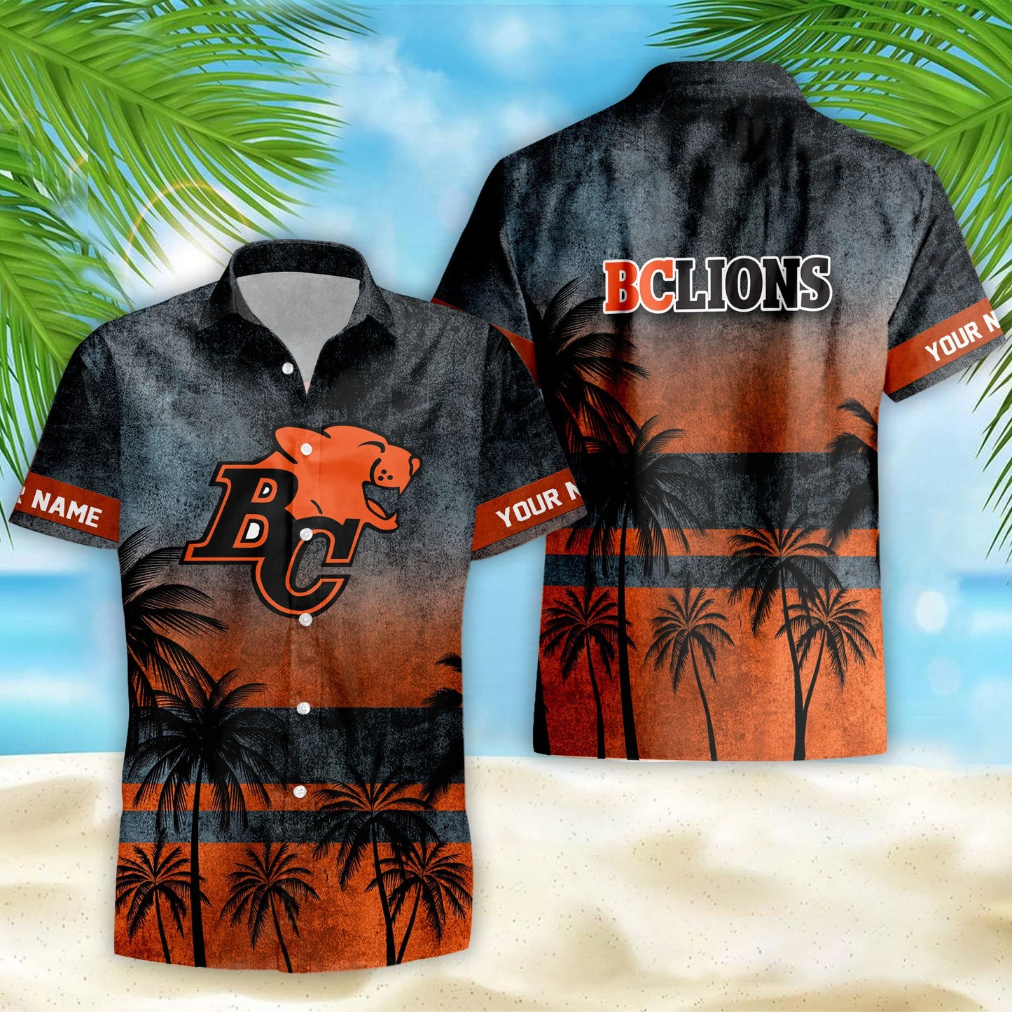 [FAN EXCLUSIVE] NEW CUSTOMIZED CFL05 BCL BC LIONS HAWAIIAN SHIRT & SHORTS SET