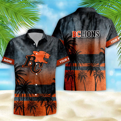 [FAN EXCLUSIVE] NEW CUSTOMIZED CFL05 BCL BC LIONS HAWAIIAN SHIRT & SHORTS SET
