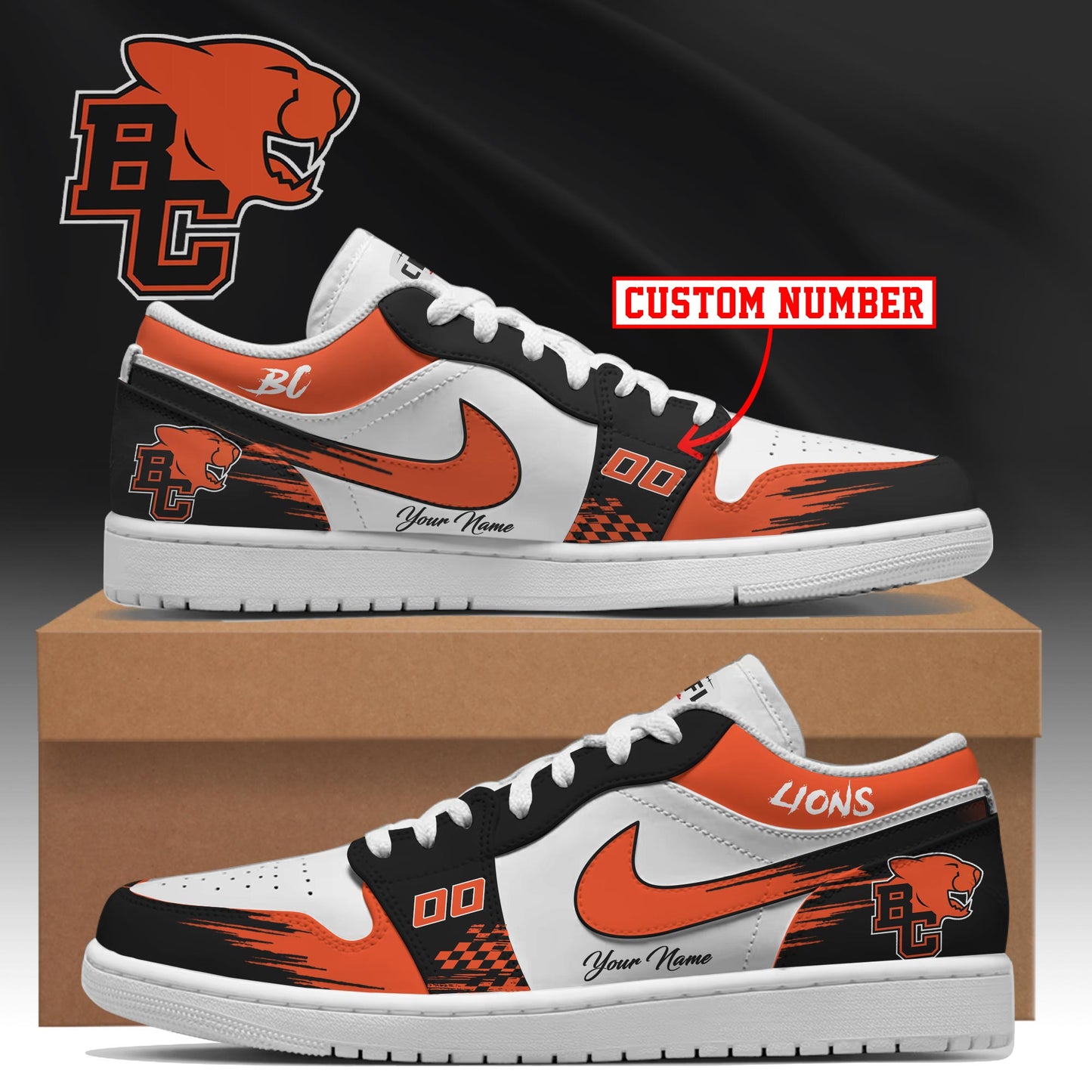[FAN EXCLUSIVE] NEW CUSTOMIZED CFL05 BCL BC LIONS AIR JORDAN LOW SHOES