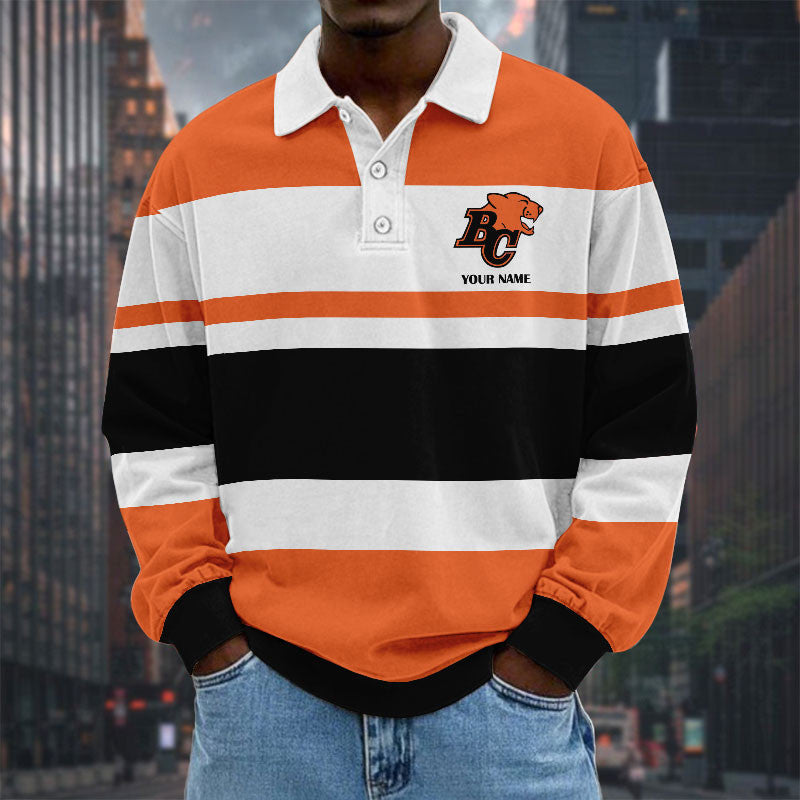 [FAN EXCLUSIVE] NEW CUSTOMIZED CFL05 BCL BC LIONS LONG SLEEVE POLO