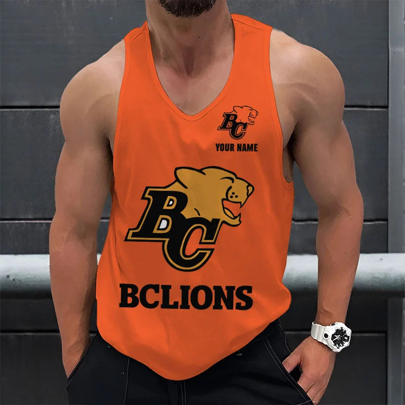 [FAN EXCLUSIVE] NEW CUSTOMIZED CFL05 BCL BC LIONS UNISEX TANK TOP