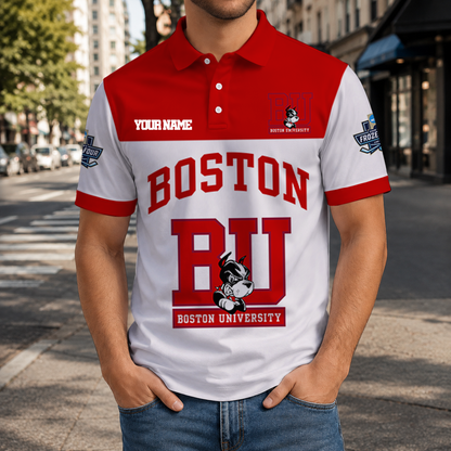 EXCLUSIVE EDITION - NEW CUSTOMIZED NCAA MFF05 BUT BOSTON UNIVERSITY TERRIERS POLO SHIRT, ZIP POLO SHIRT & T-SHIRTS