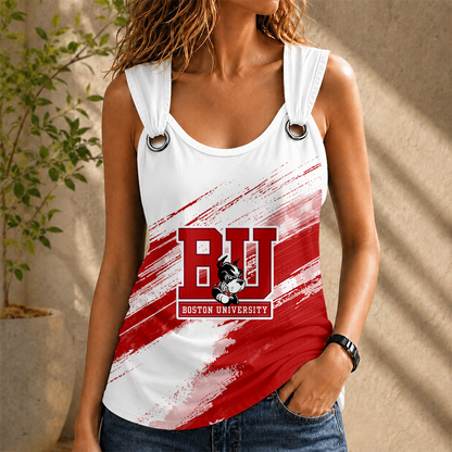 [FAN FAVORITE] NEW CUSTOMIZED NCAA MFF05 BUT BOSTON UNIVERSITY TERRIERS O-RING SHOULDER TANK TOP