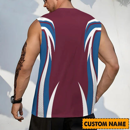 LIMITED EDITION - NEW CUSTOMIZED NHL05 CAL COLORADO AVALANCHE TANK TOP & GYM SHIRT