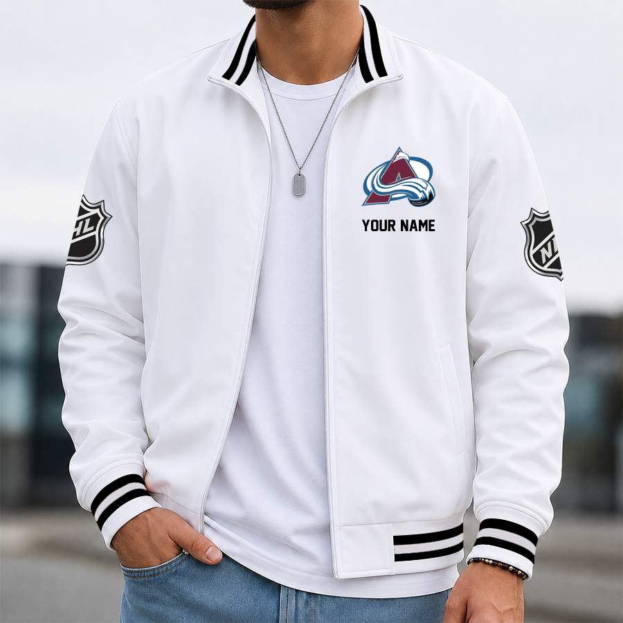 [SUPER SALE] NEW CUSTOMIZED NHL05 CAL COLORADO AVALANCHE MULTICOLOR MEN'S CASUAL JACKET
