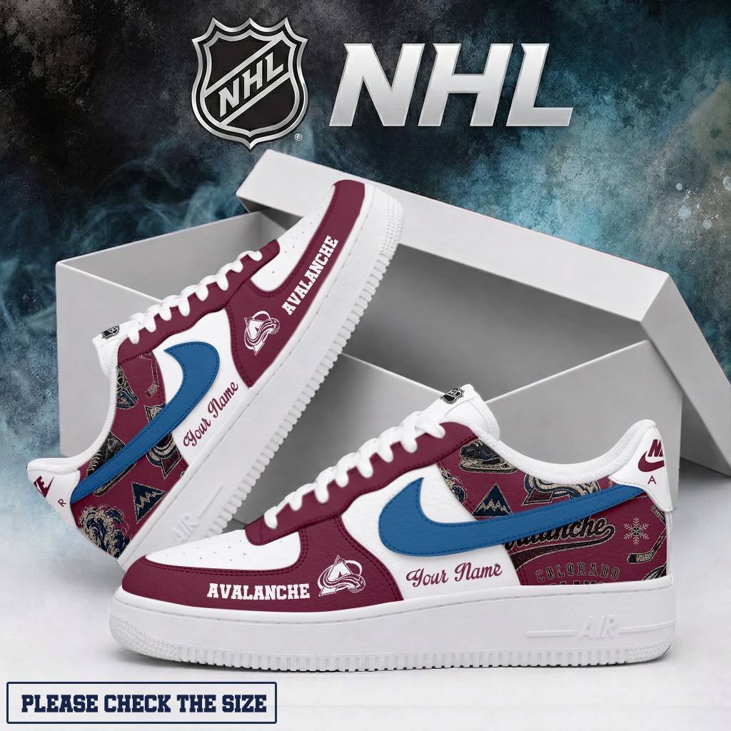 LIMITED EDITION - NEW CUSTOMIZED NHL05 CAL COLORADO AVALANCHE AF1 SHOES