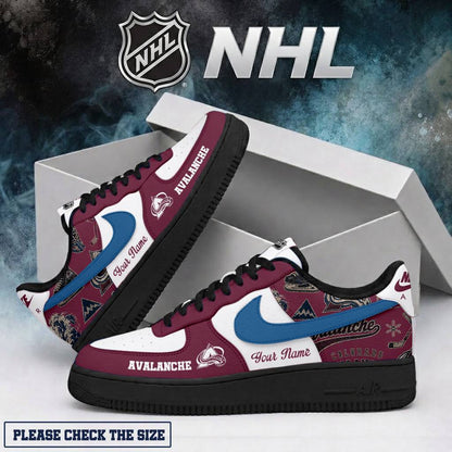 LIMITED EDITION - NEW CUSTOMIZED NHL05 CAL COLORADO AVALANCHE AF1 SHOES