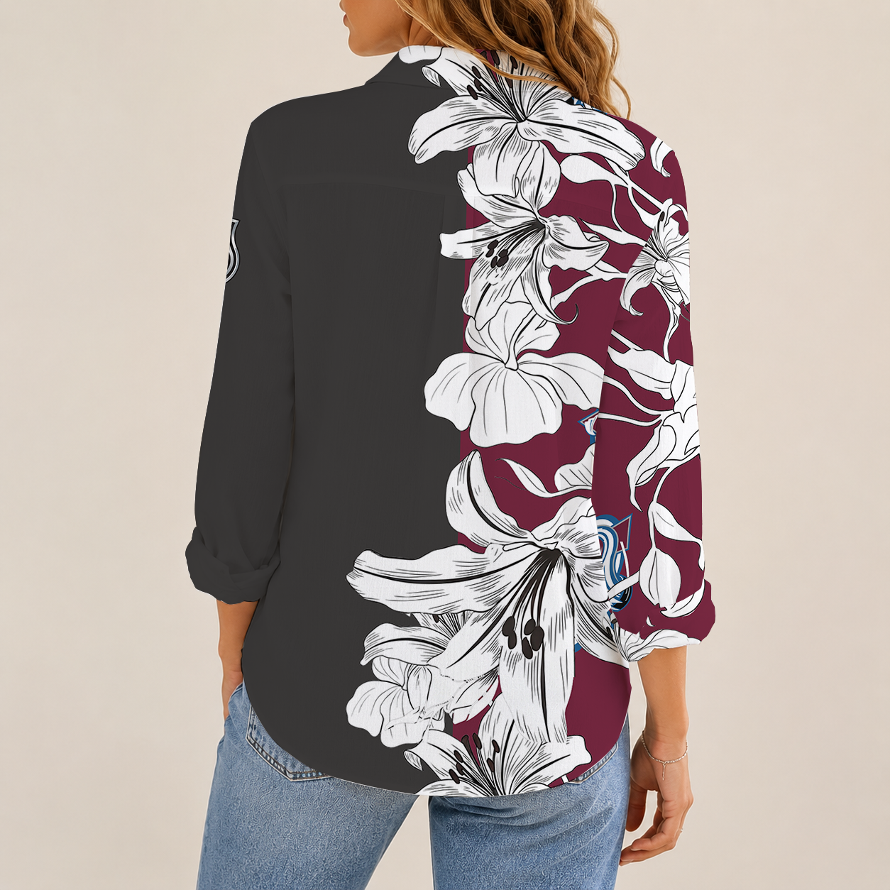 [SUPER SALE] NEW CUSTOMIZED NHL05 CAL COLORADO AVALANCHE WOMEN CASUAL SHIRT