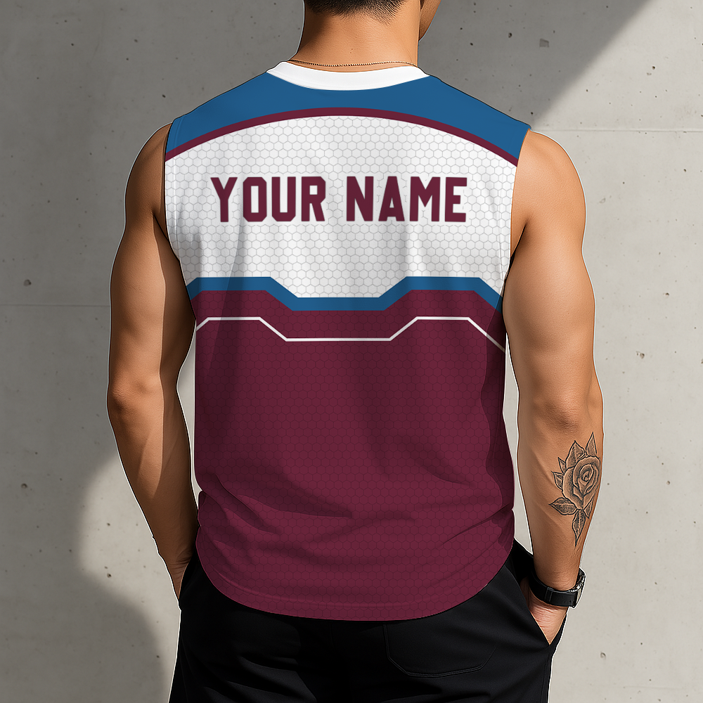 SPECIAL EDITION - NEW CUSTOMIZED NHL05 CAL COLORADO AVALANCHE MEN'S GYM SHIRT